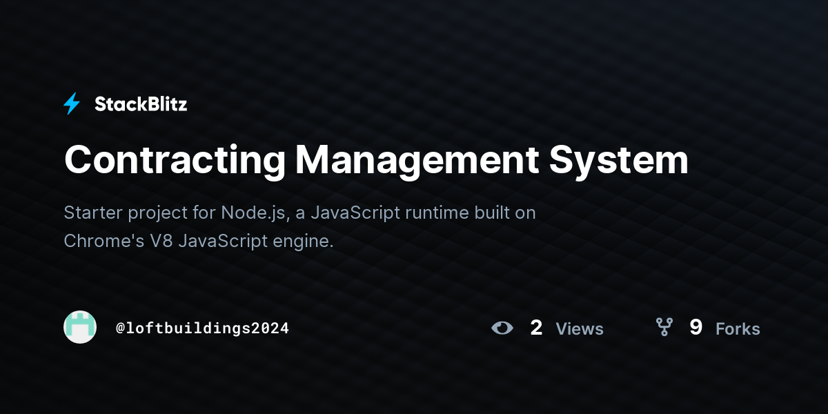 Contracting Management System - StackBlitz