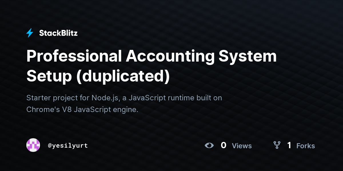 Professional Accounting System Setup (duplicated) - StackBlitz