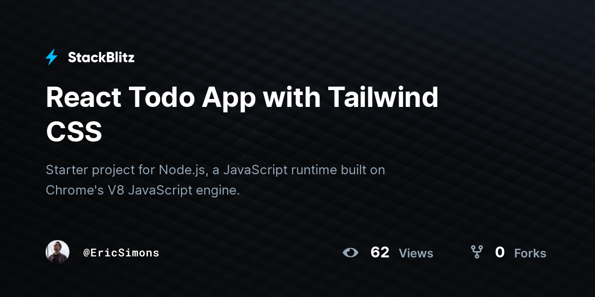 React Todo App with Tailwind CSS - StackBlitz