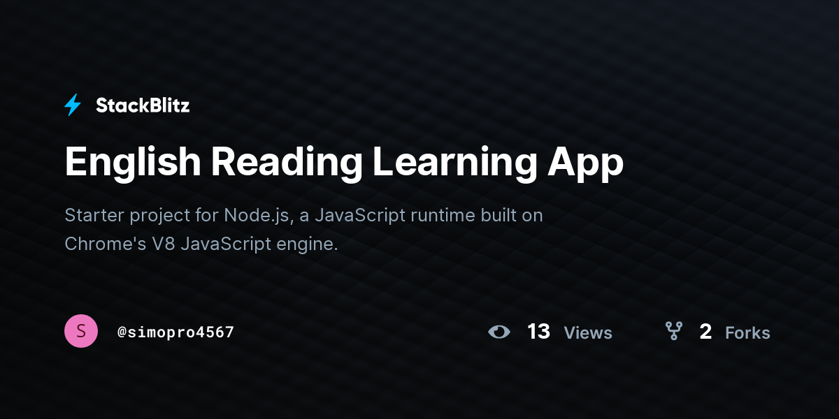 English Reading Learning App - StackBlitz