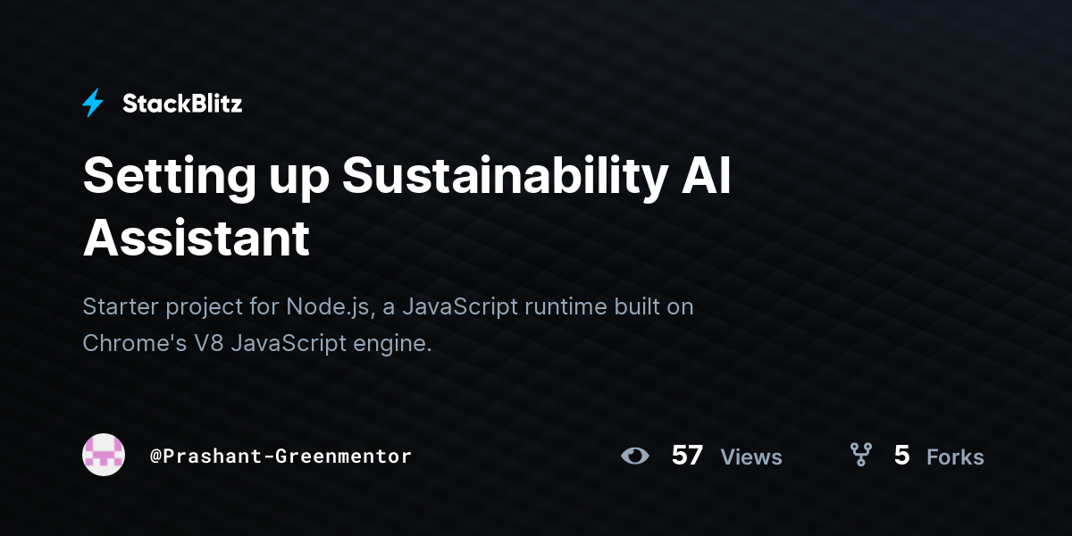 Setting up Sustainability AI Assistant - StackBlitz