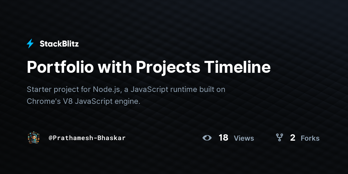 Portfolio with Projects Timeline - StackBlitz