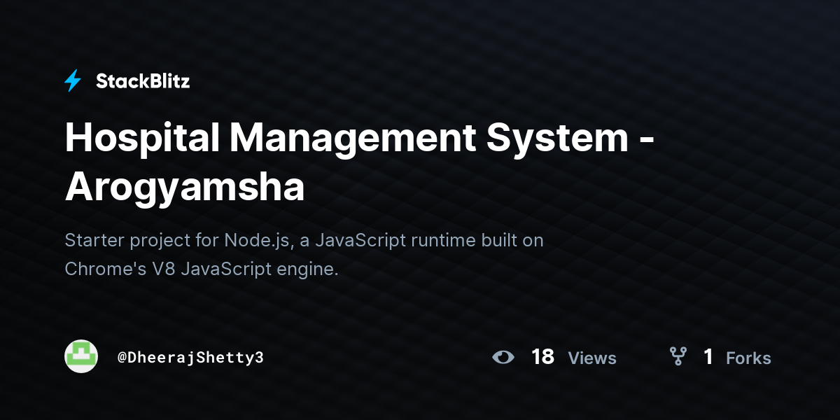 Hospital Management System - Arogyamsha - StackBlitz