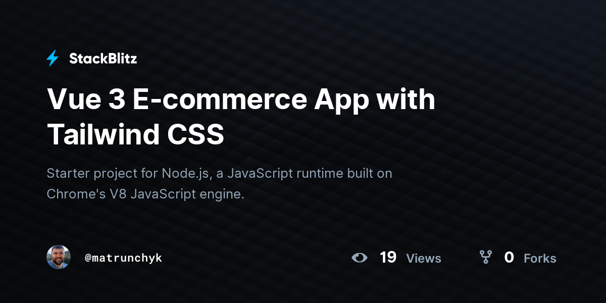 Vue 3 E-commerce App with Tailwind CSS - StackBlitz