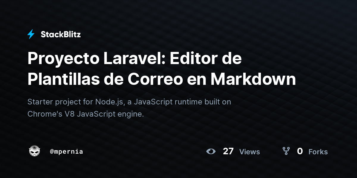 Proyecto Laravel: Editor de Plantillas de Correo en Markdown - StackBlitz