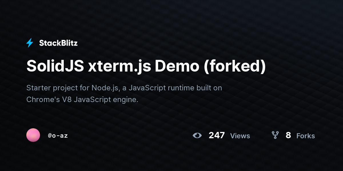 SolidJS xterm.js Demo (forked) - StackBlitz