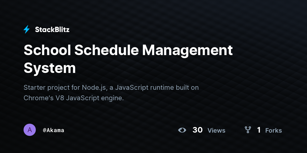 School Schedule Management System - StackBlitz