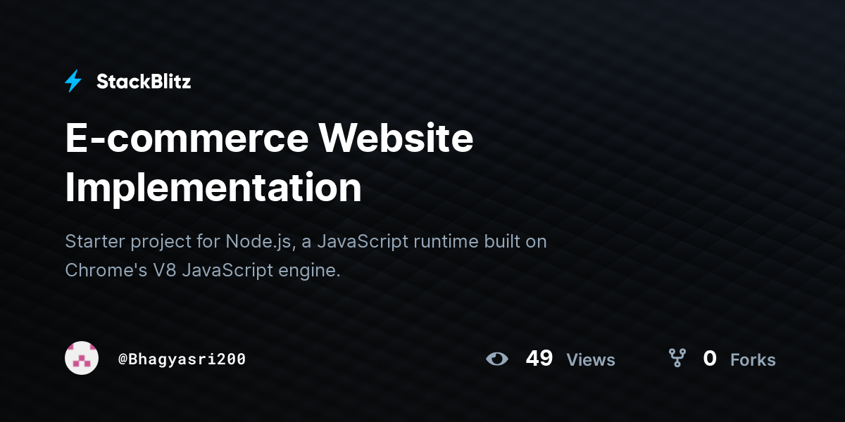 E-commerce Website Implementation - StackBlitz