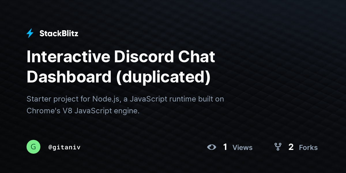 Interactive Discord Chat Dashboard (duplicated) - StackBlitz
