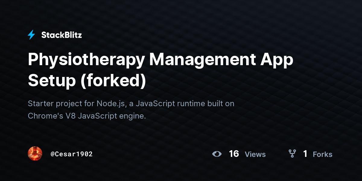 Physiotherapy Management App Setup (forked) - StackBlitz