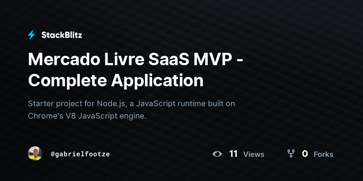 Mercado Livre SaaS MVP - Complete Application - StackBlitz