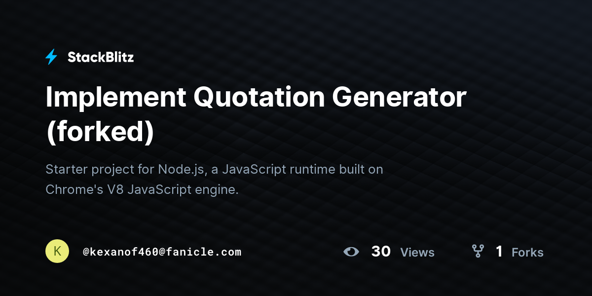 Implement Quotation Generator (forked) - StackBlitz