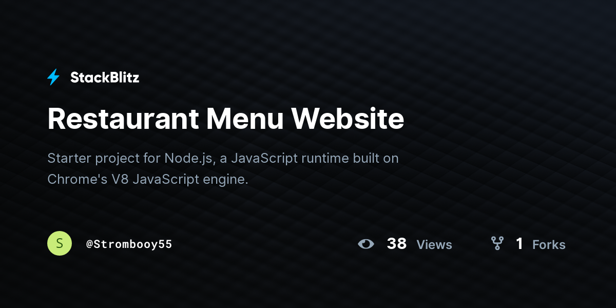 Restaurant Menu Website - StackBlitz