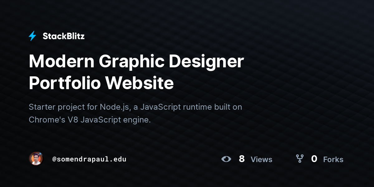 Modern Graphic Designer Portfolio Website - StackBlitz