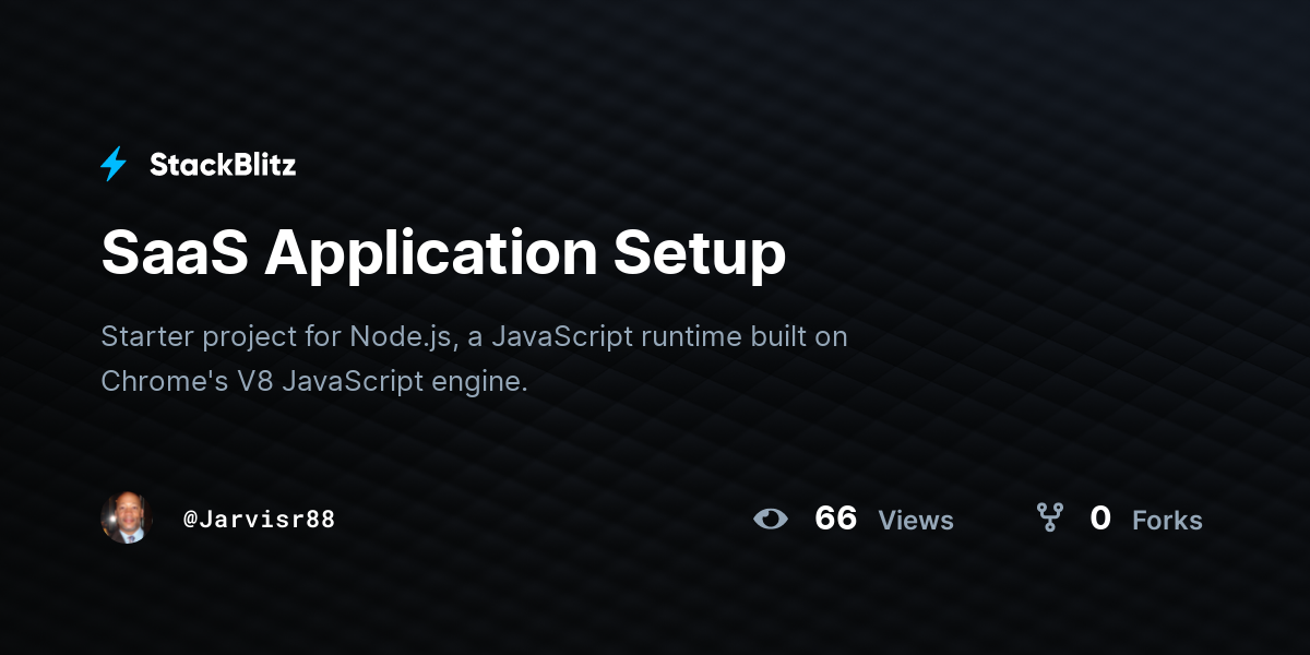 SaaS Application Setup - StackBlitz