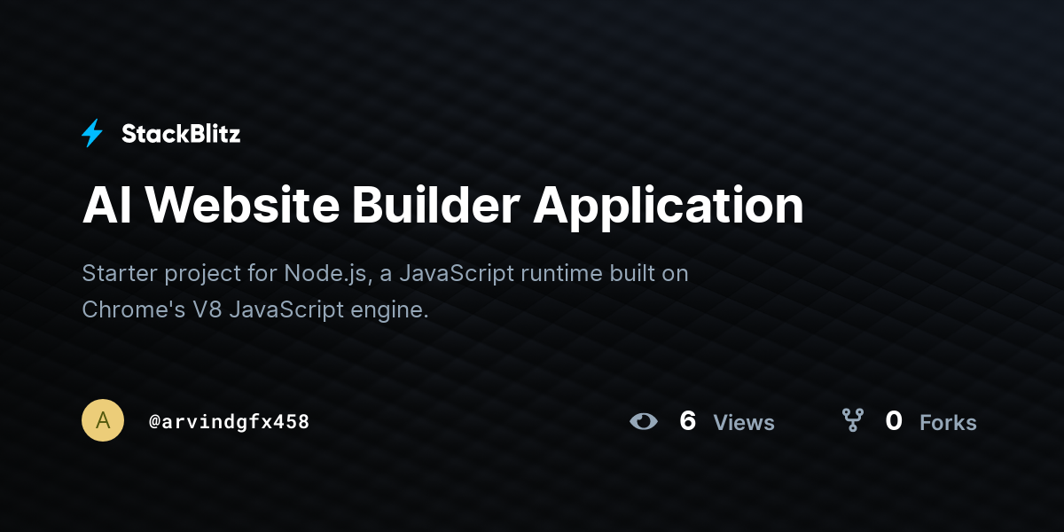 AI Website Builder Application - StackBlitz