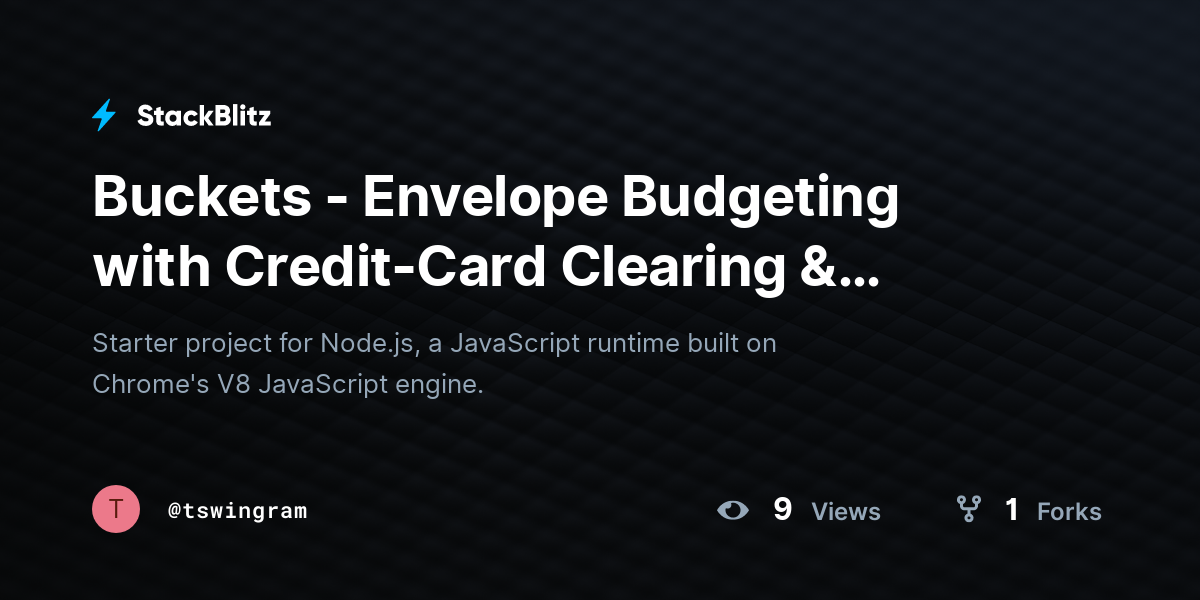 Buckets - Envelope Budgeting with Credit-Card Clearing & Forecasting ...