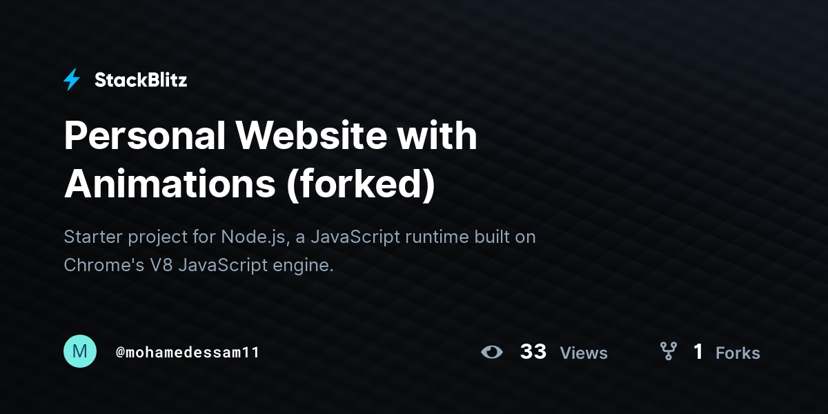 Personal Website with Animations (forked) - StackBlitz