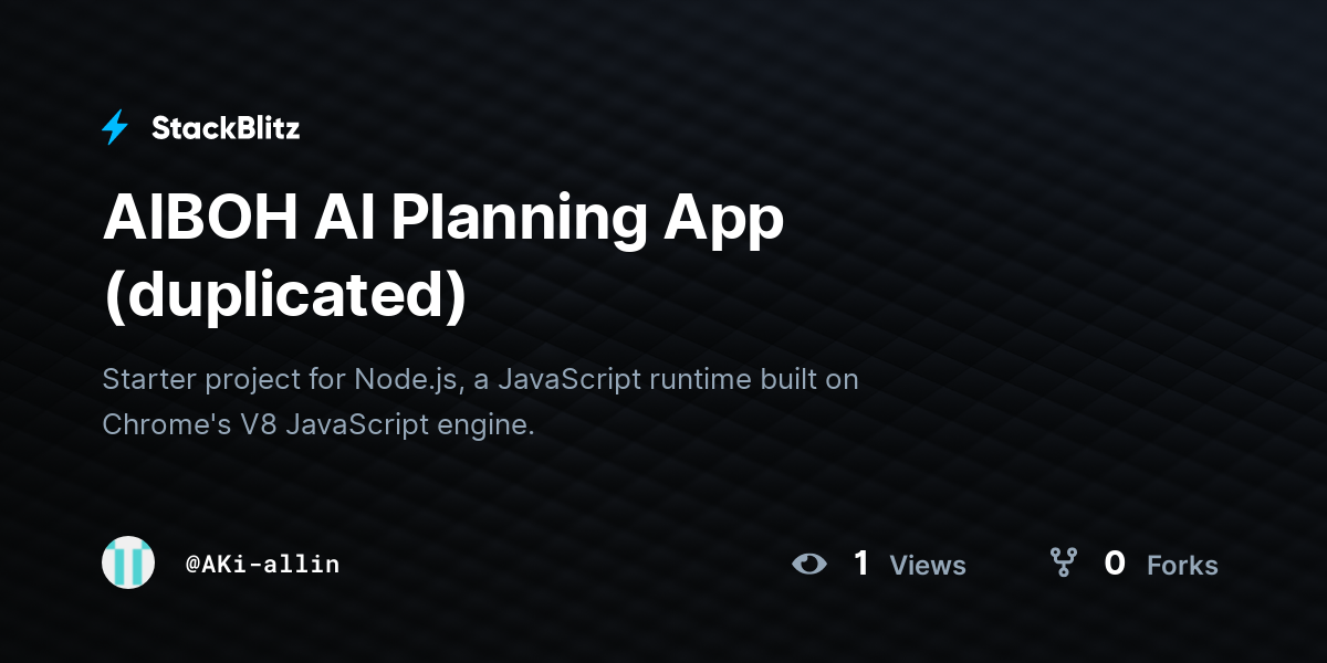 AIBOH AI Planning App (duplicated) - StackBlitz