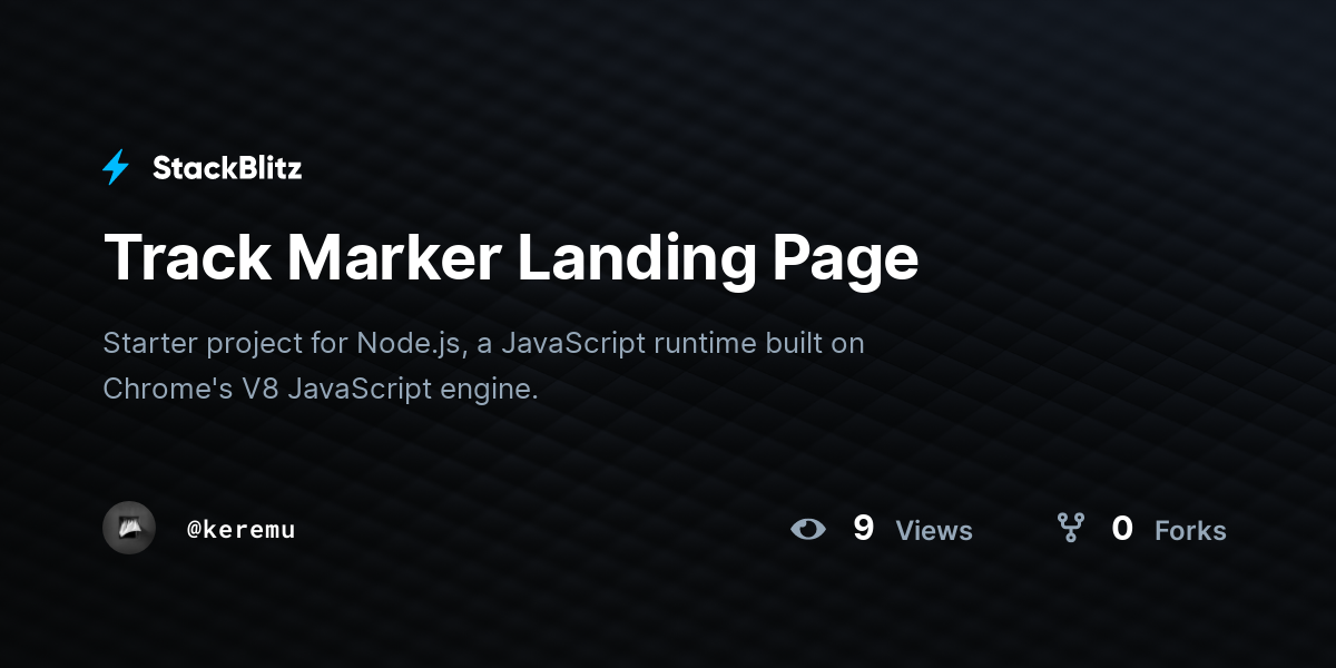 Track Marker Landing Page - StackBlitz