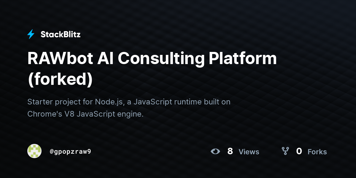 RAWbot AI Consulting Platform (forked) - StackBlitz