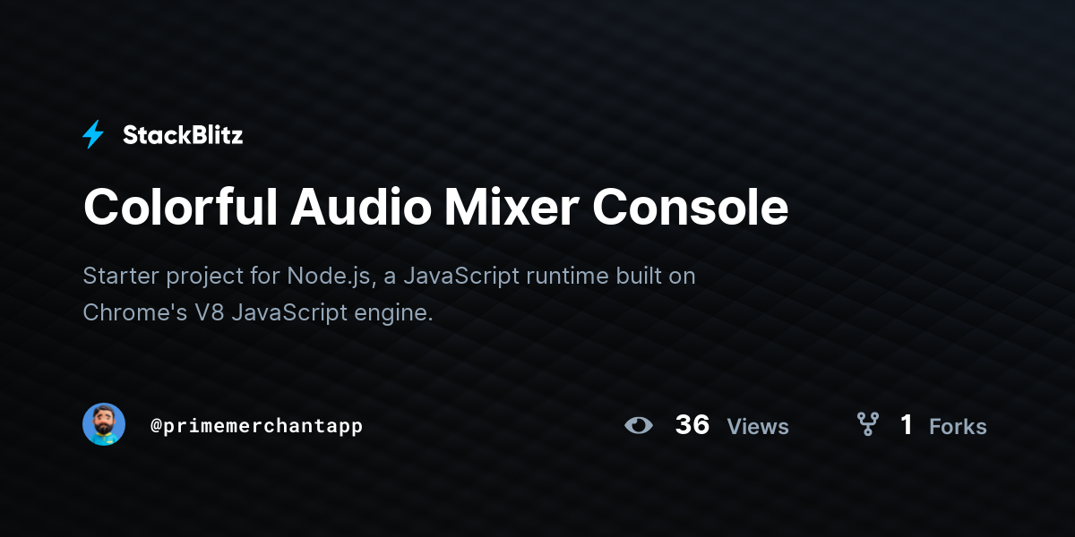 Colorful Audio Mixer Console - StackBlitz