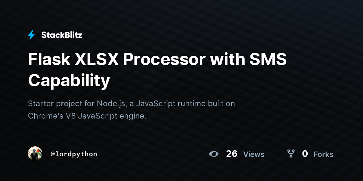 Flask XLSX Processor with SMS Capability - StackBlitz