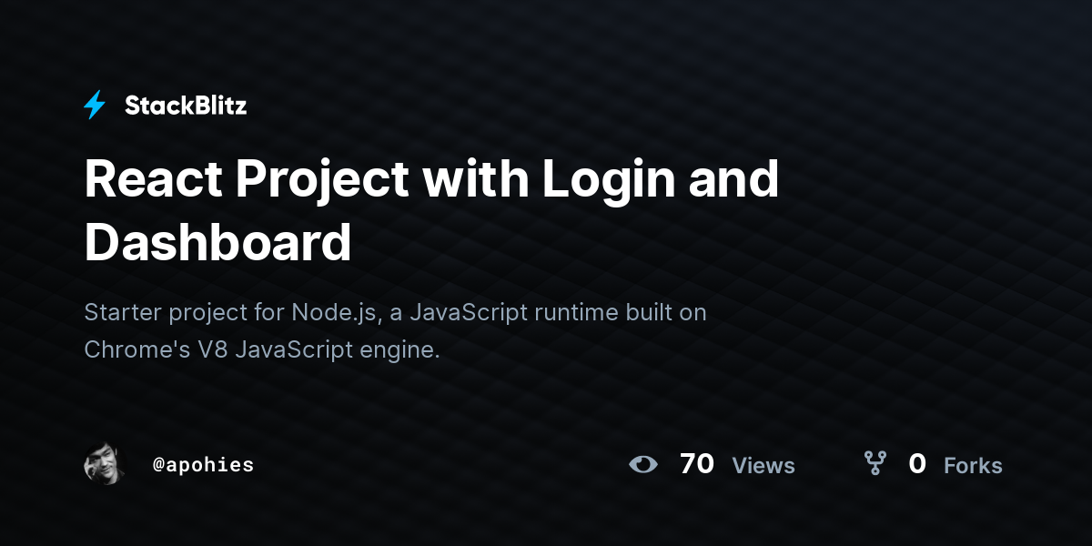 React Project with Login and Dashboard - StackBlitz