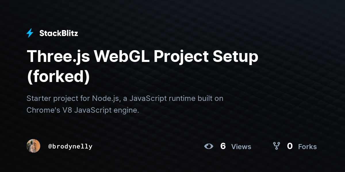 Three.js WebGL Project Setup (forked) - StackBlitz