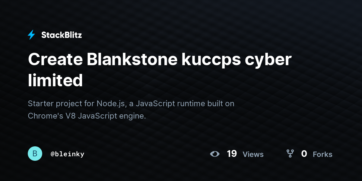 Create Blankstone kuccps cyber limited - StackBlitz