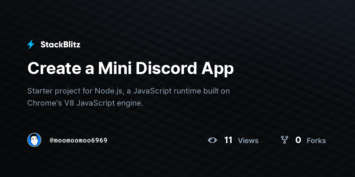Create a Mini Discord App - StackBlitz