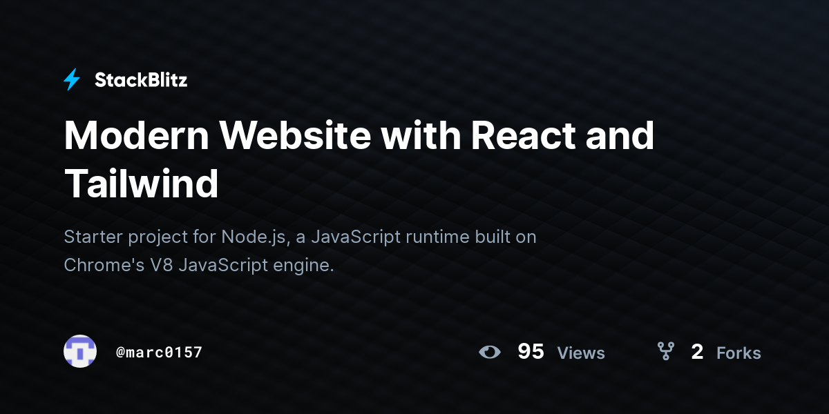 Modern Website with React and Tailwind - StackBlitz