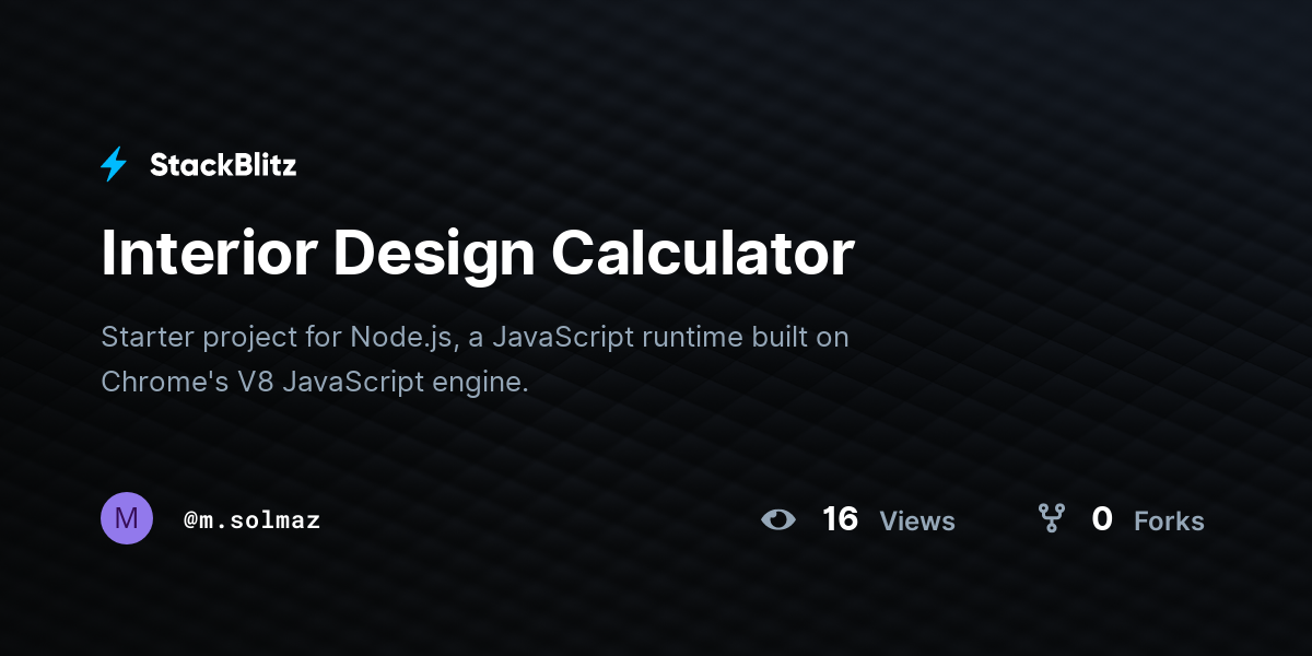 Interior Design Calculator - StackBlitz