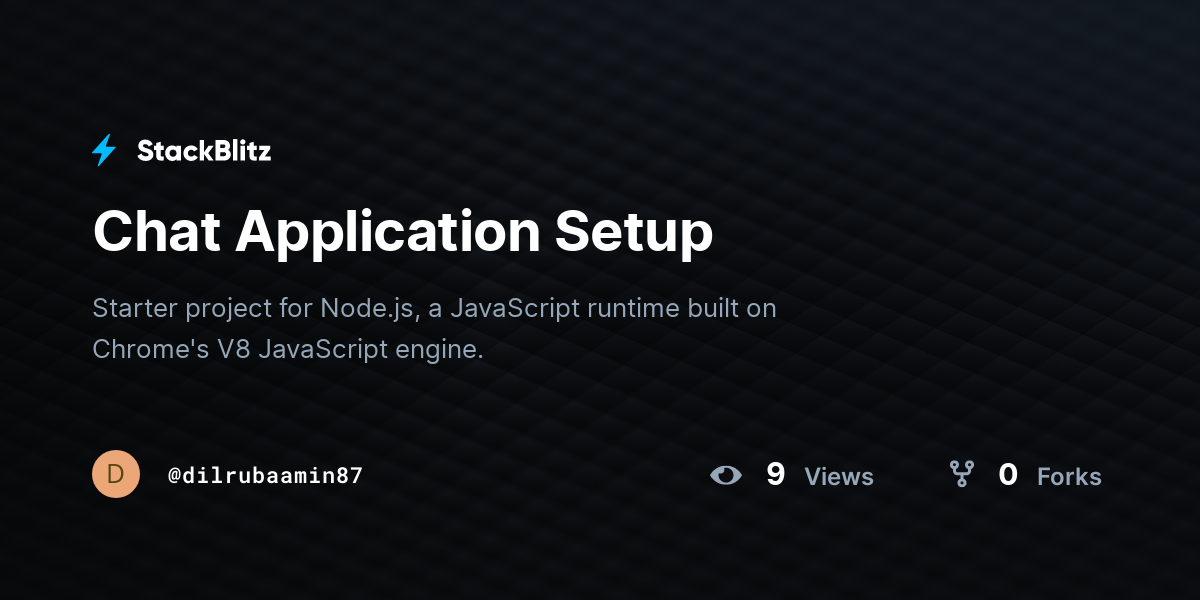 Chat Application Setup - StackBlitz