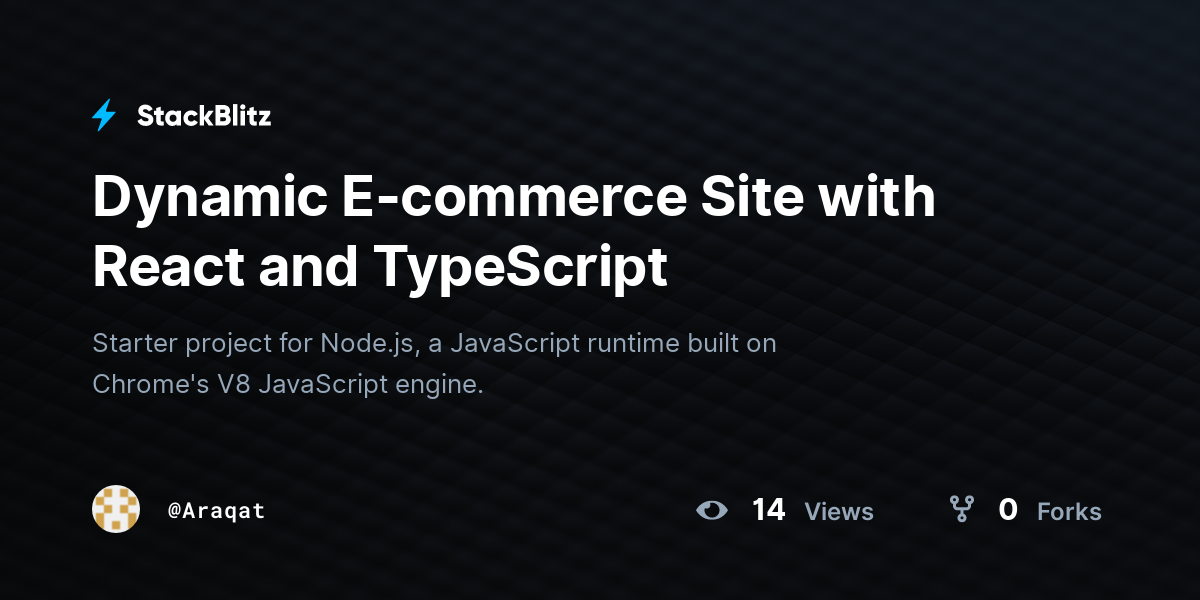 Dynamic E-commerce Site with React and TypeScript - StackBlitz