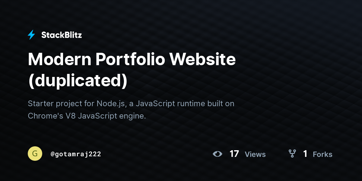 Modern Portfolio Website (duplicated) - StackBlitz