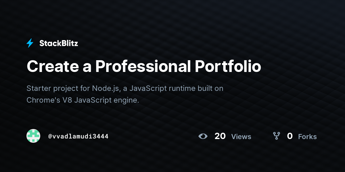 Create a Professional Portfolio - StackBlitz