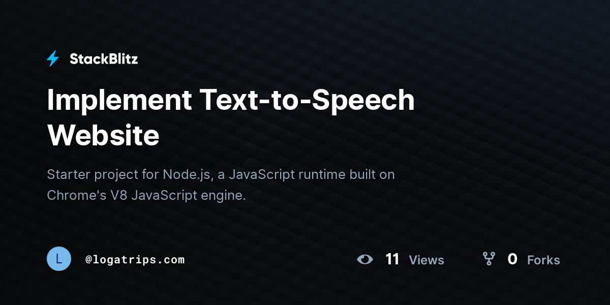 Implement Text-to-Speech Website - StackBlitz
