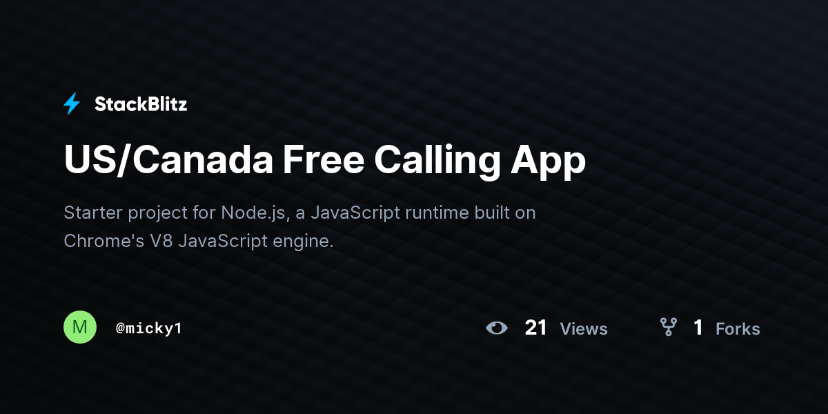 US/Canada Free Calling App - StackBlitz