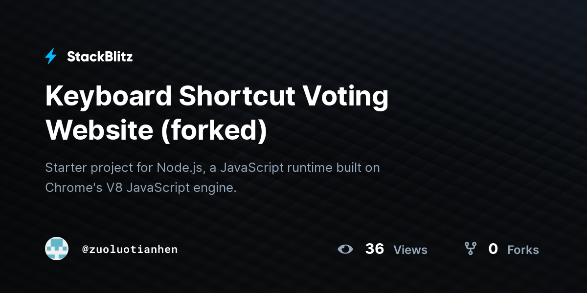 Keyboard Shortcut Voting Website (forked) - StackBlitz