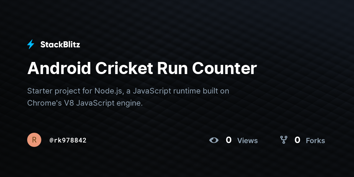 Android Cricket Run Counter - StackBlitz