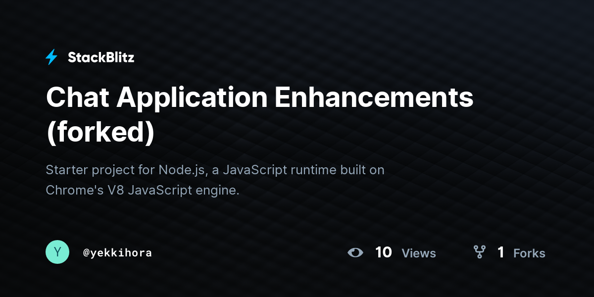 Chat Application Enhancements (forked) - StackBlitz