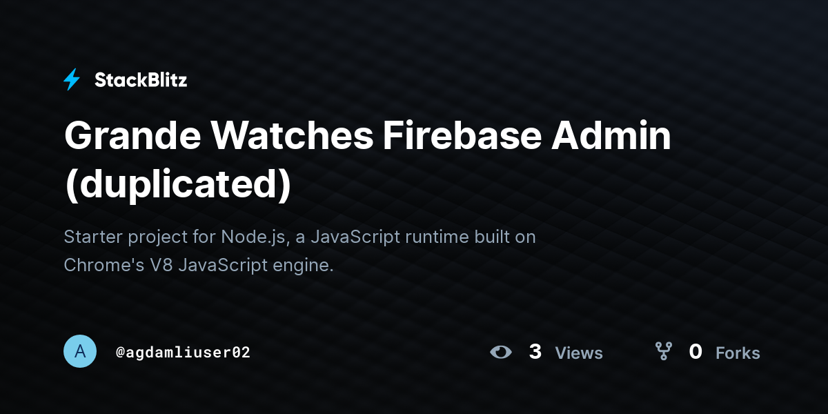 Grande Watches Firebase Admin (duplicated) - StackBlitz