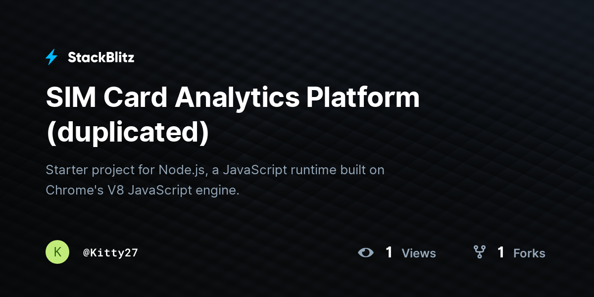 SIM Card Analytics Platform (duplicated) - StackBlitz