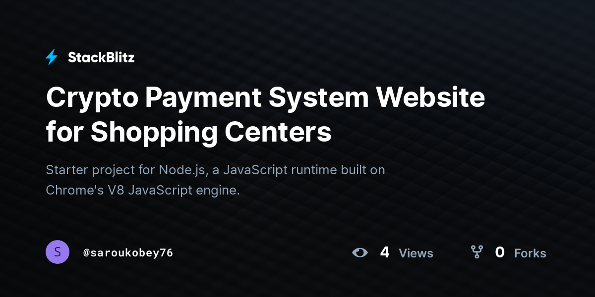 Crypto Payment System Website for Shopping Centers - StackBlitz
