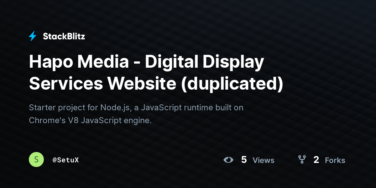 Hapo Media - Digital Display Services Website (duplicated) - StackBlitz