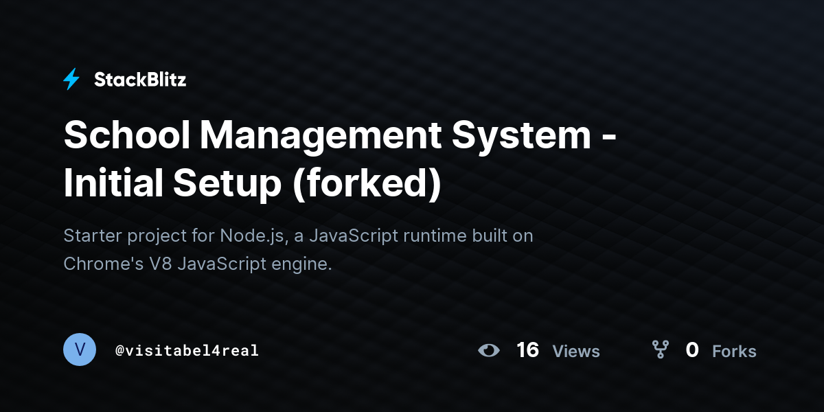 School Management System - Initial Setup (forked) - StackBlitz