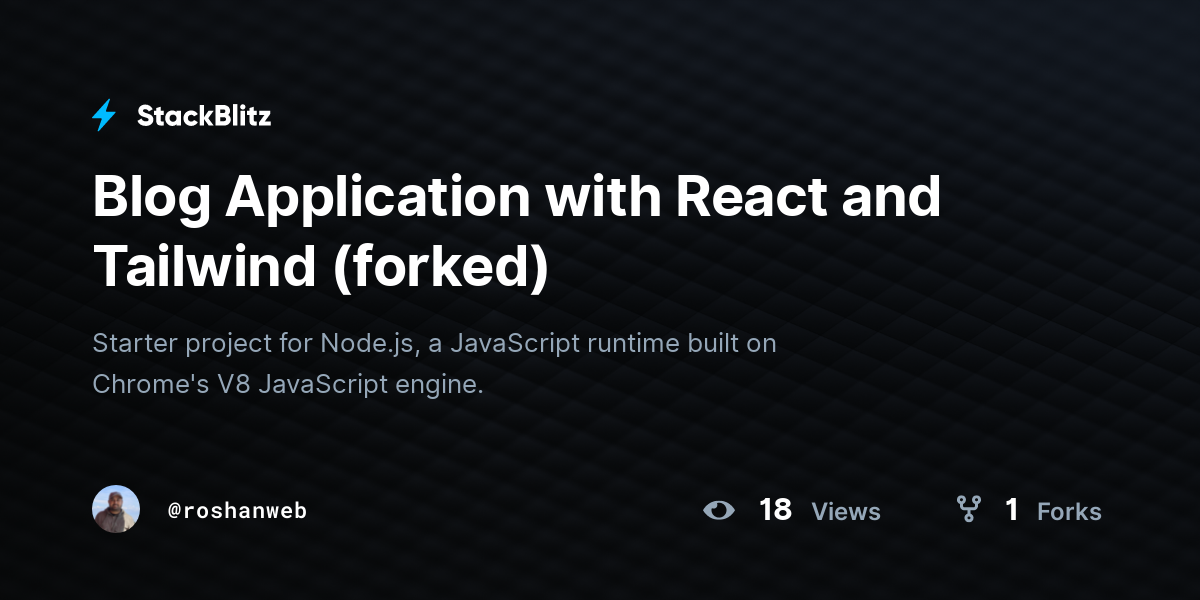 Blog Application with React and Tailwind (forked) - StackBlitz