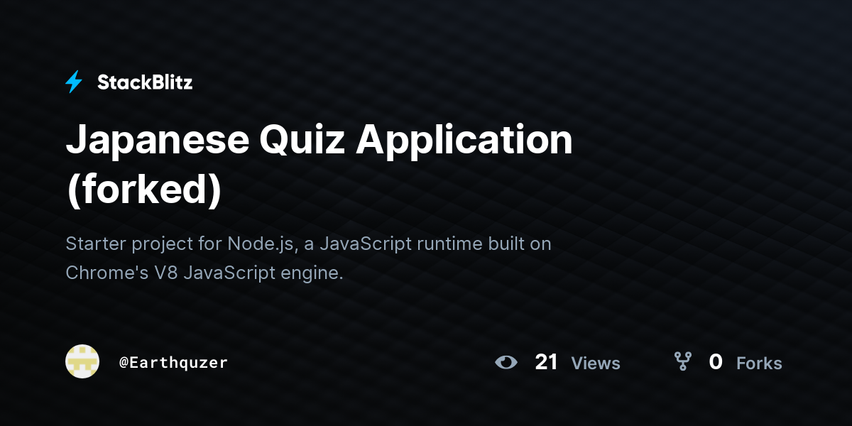 Japanese Quiz Application (forked) - StackBlitz