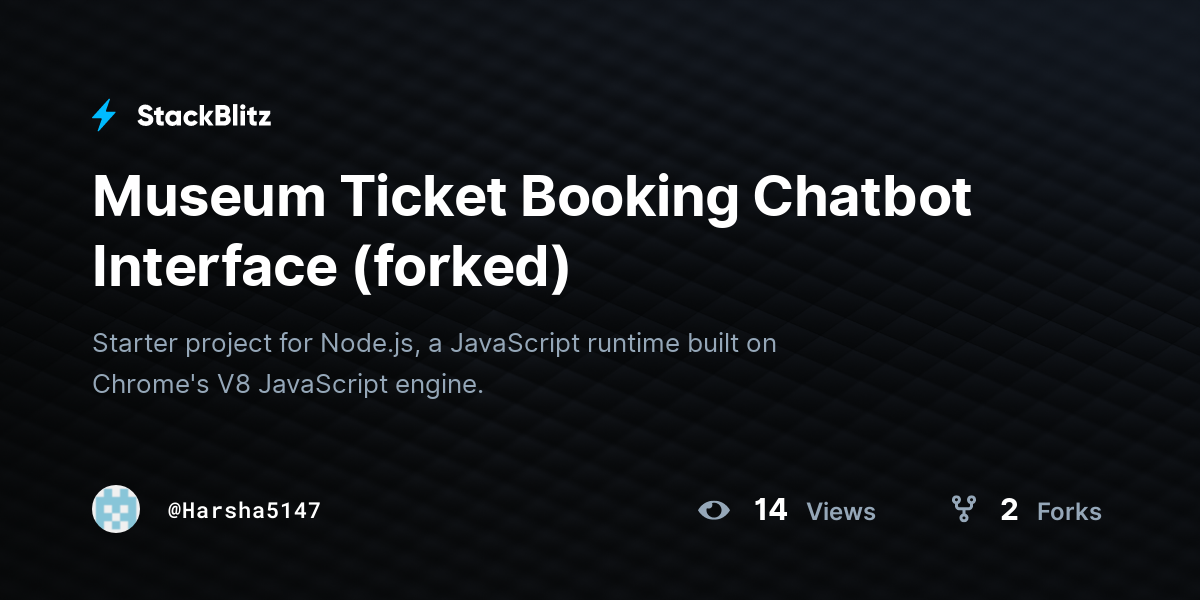 Museum Ticket Booking Chatbot Interface (forked) - StackBlitz